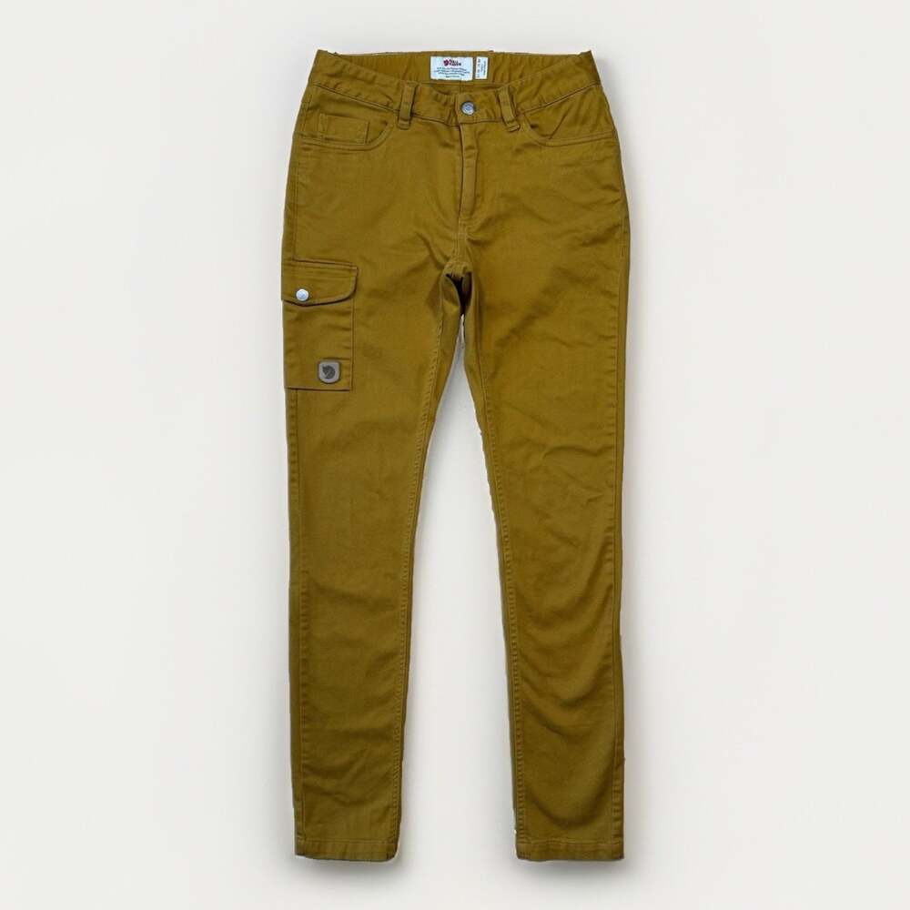 Fjallraven Greenland Stretch Trousers Women's 26 Yellow Khaki Outdoors Hiking